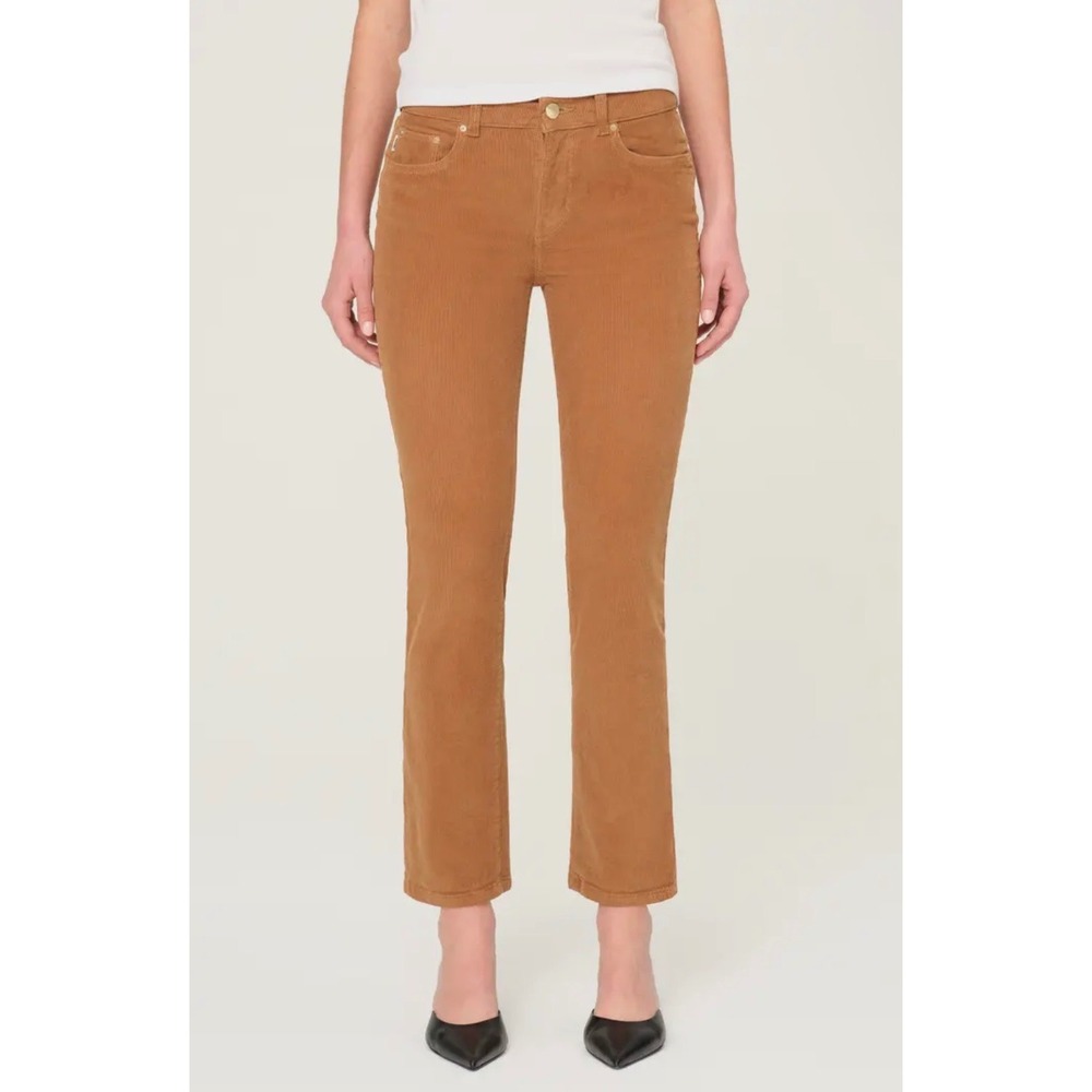 DL1961 Mara Straight Leg Instasculpt Corduroy Ankle Jeans in Vicuna‎ Sz 26 $219